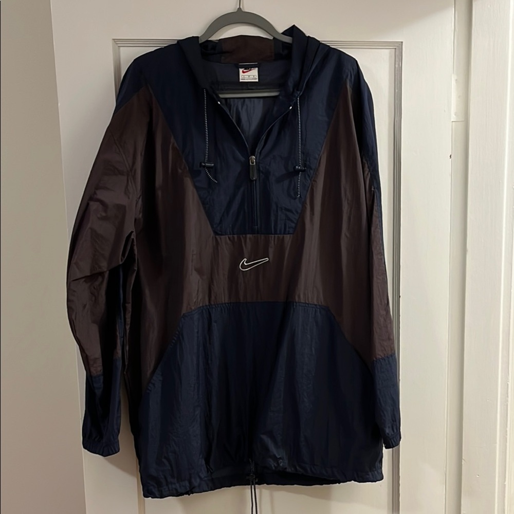 90’s Nike hooded wind breaker quarter zip